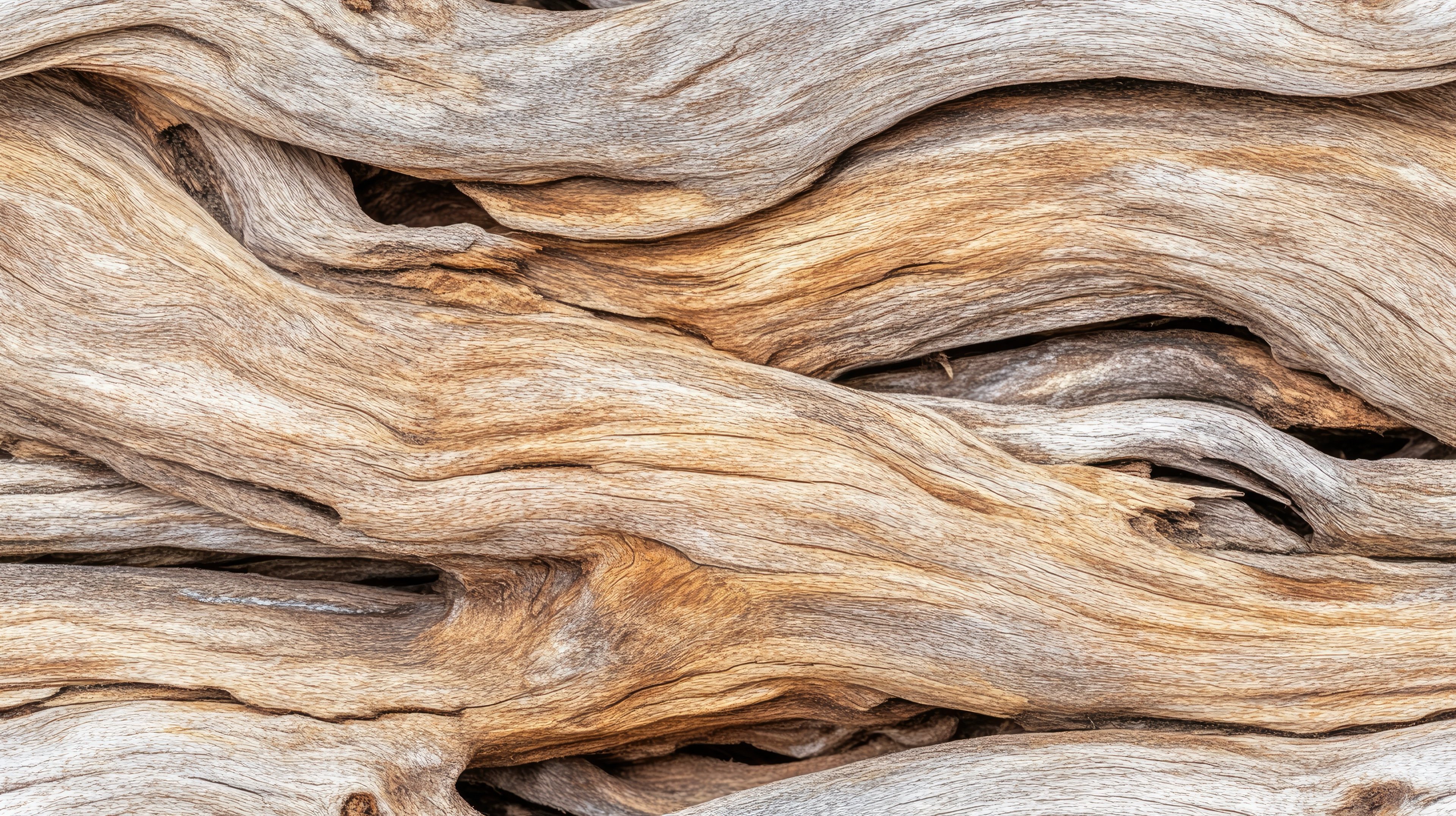 Swirling lines in weathered driftwood