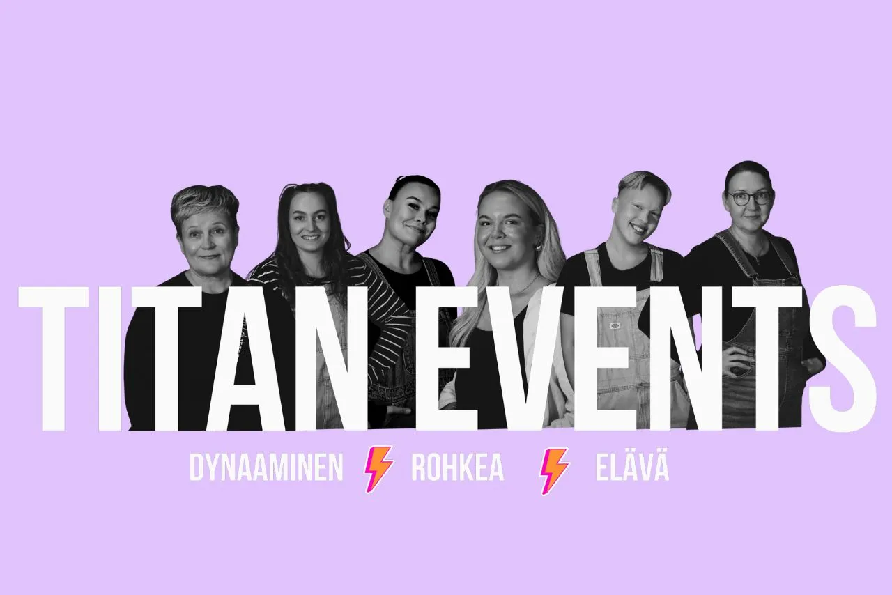 Titan Eventsin logo ja työntekijät